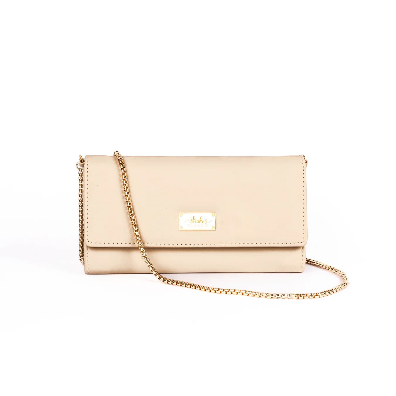 Women's Beige Solid No Vegan Leather Finish Clutch Wallet