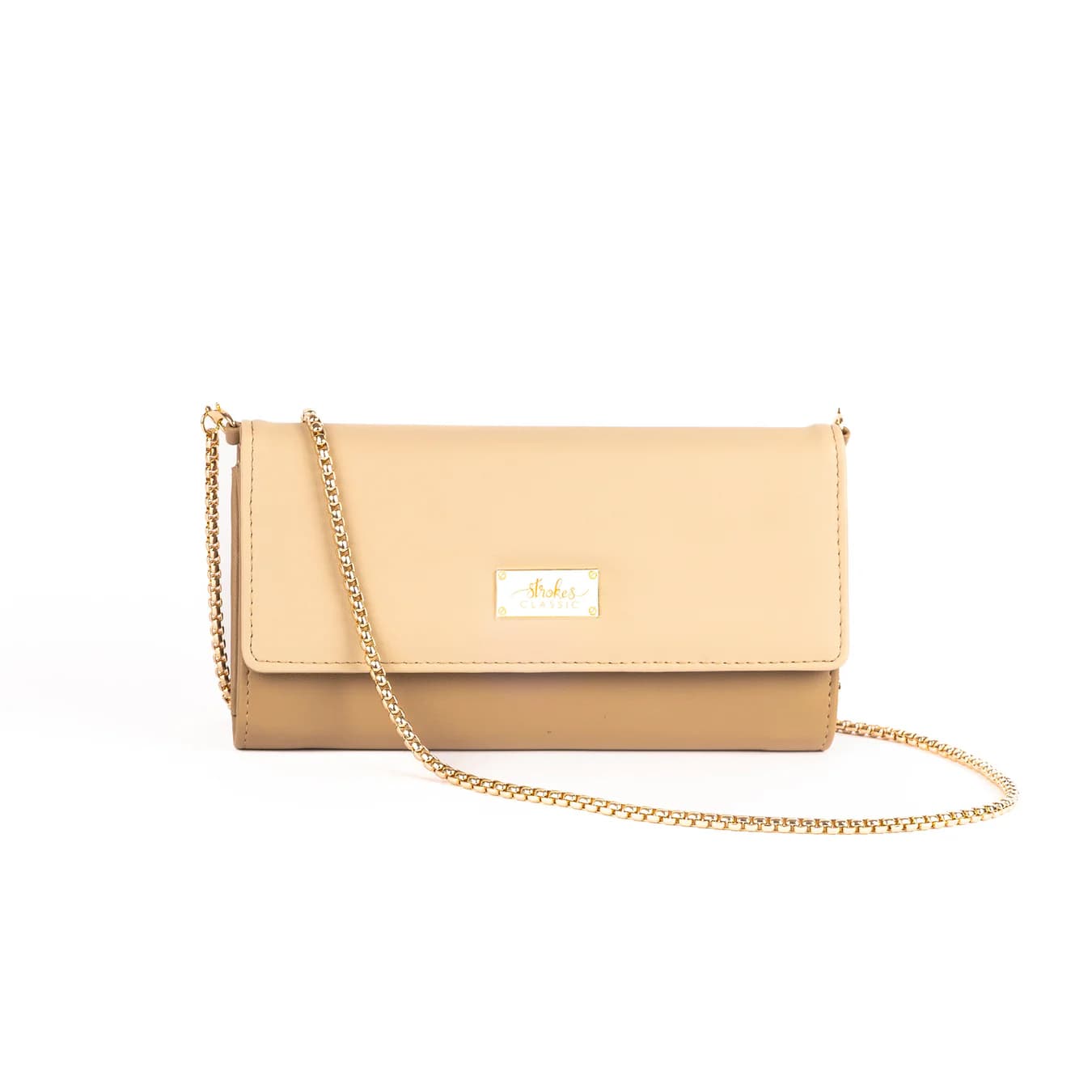 Women's Beige Solid No Vegan Leather Finish Clutch Wallet