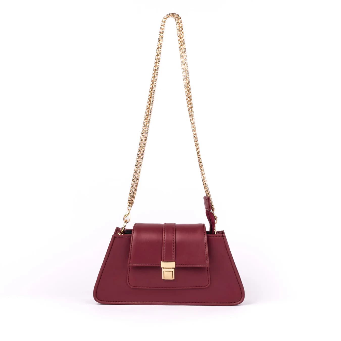 Women's Red Solid No Vegan Leather Finish Shoulder Bag