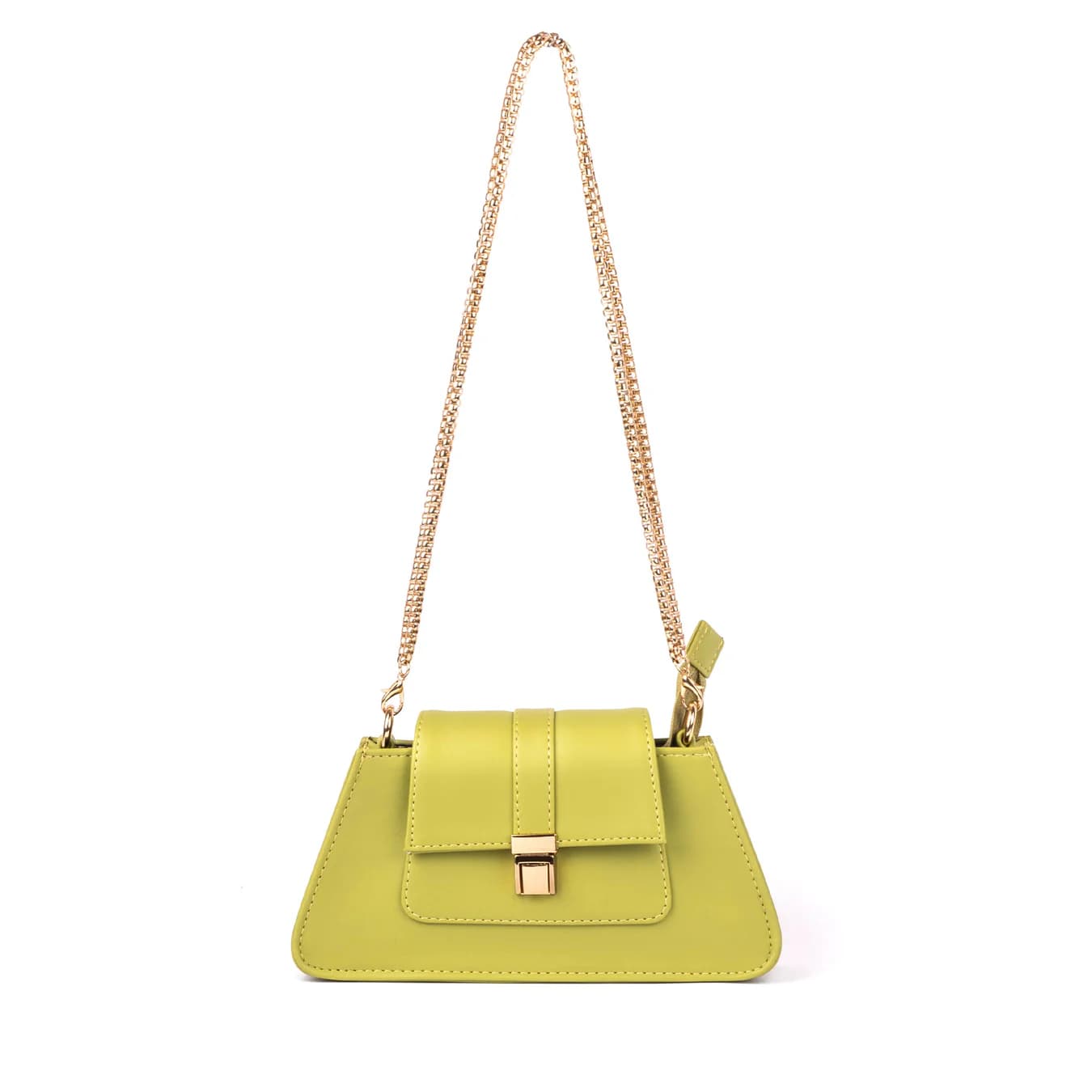 Women's Green Solid No Vegan Leather Finish Shoulder Bag