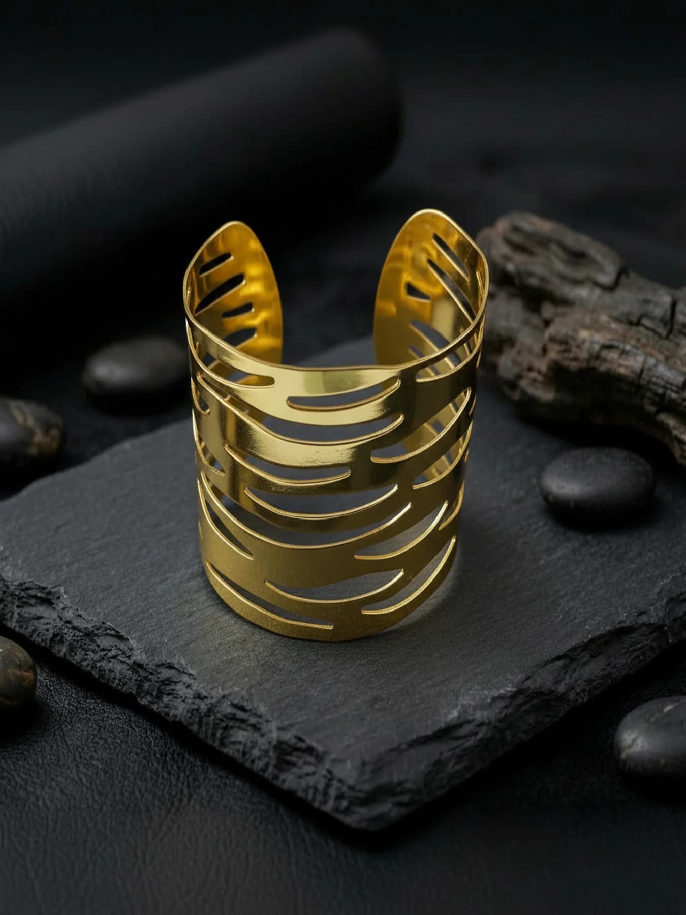 Women's Gold-Tone Geometric Cutwork Cuff Bracelet