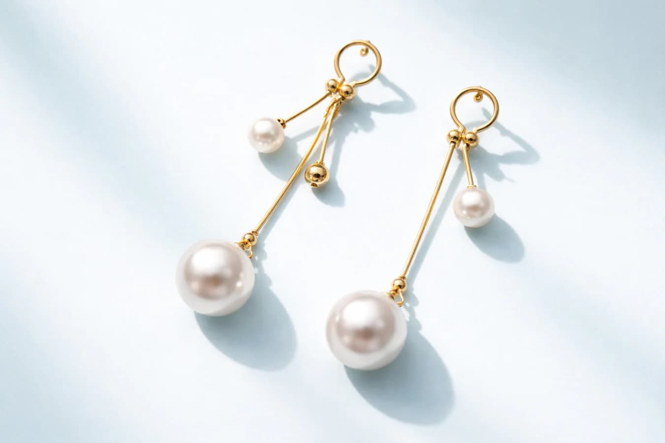 Women's Gold-Toned Bow Pearl Drop Earrings
