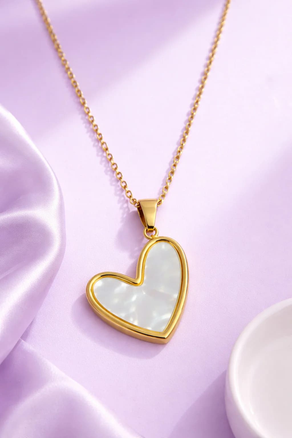Women's Gold-Toned Stainless Steel Heart Pendant Chain
