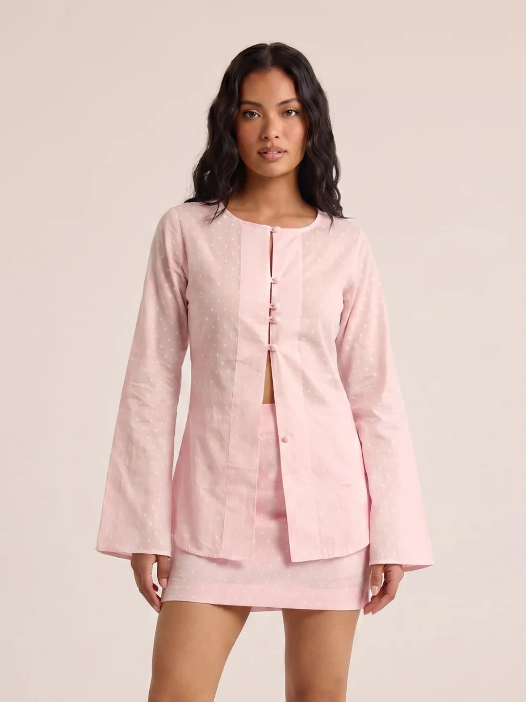 Women's White Party Solid Slim Fit Shirt and Mid Rise Skirts
