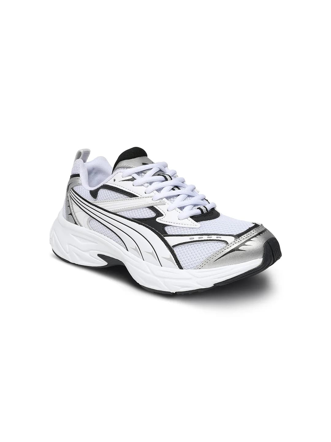 Unisex Feather Gray-Black Morphic Base Comfort Low-Top Round Toe Running Sneakers