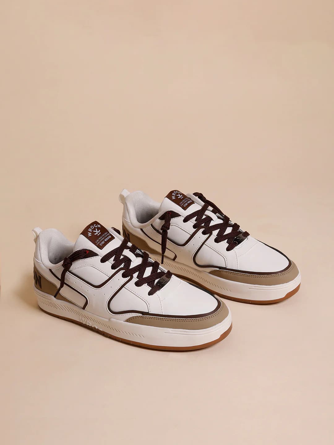 Men's White Casual Low-Top Polyurethane Sneakers