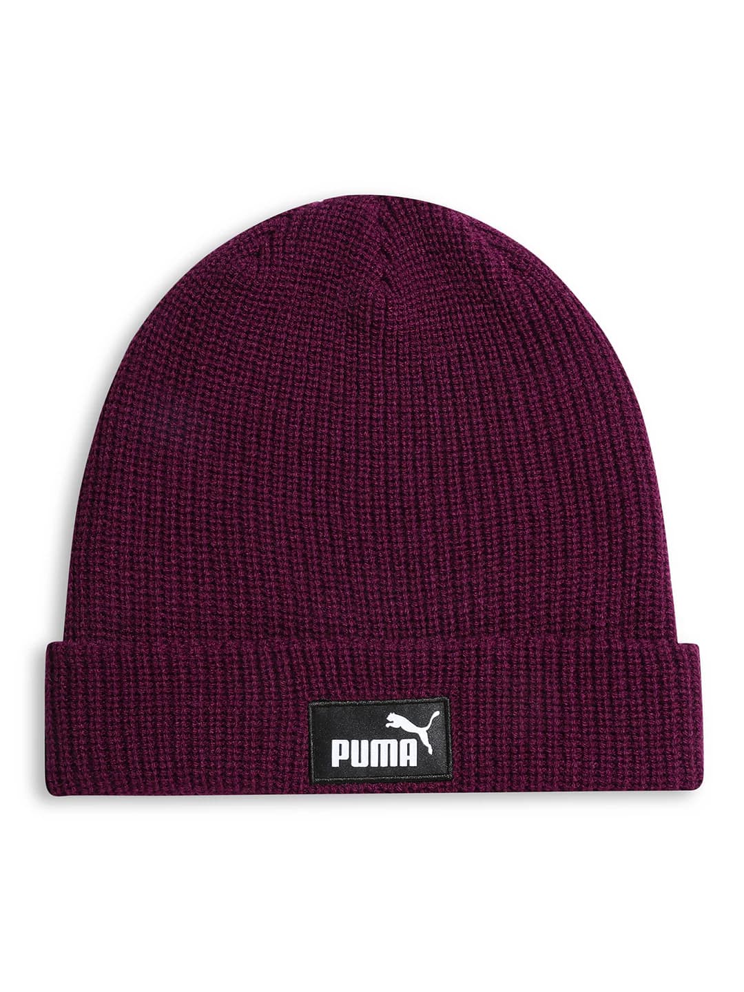 Unisex Red Textured Essentials High Crown Beanie
