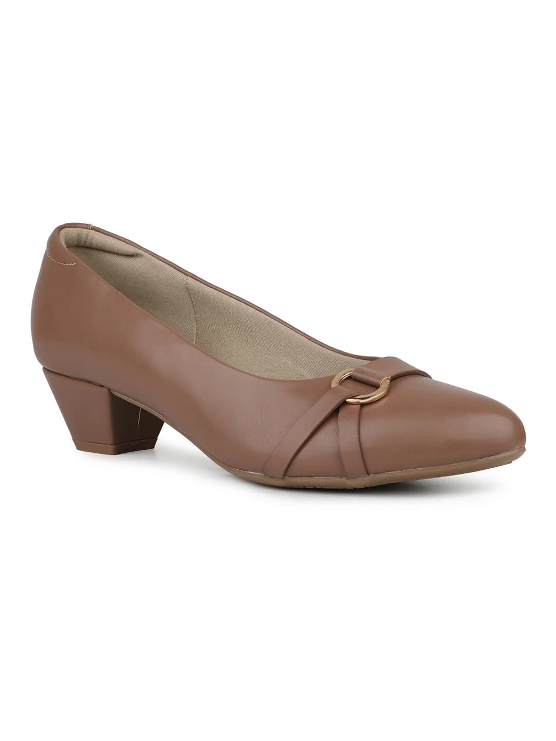 Women's Beige Casual Pointy Toe Pump Heels