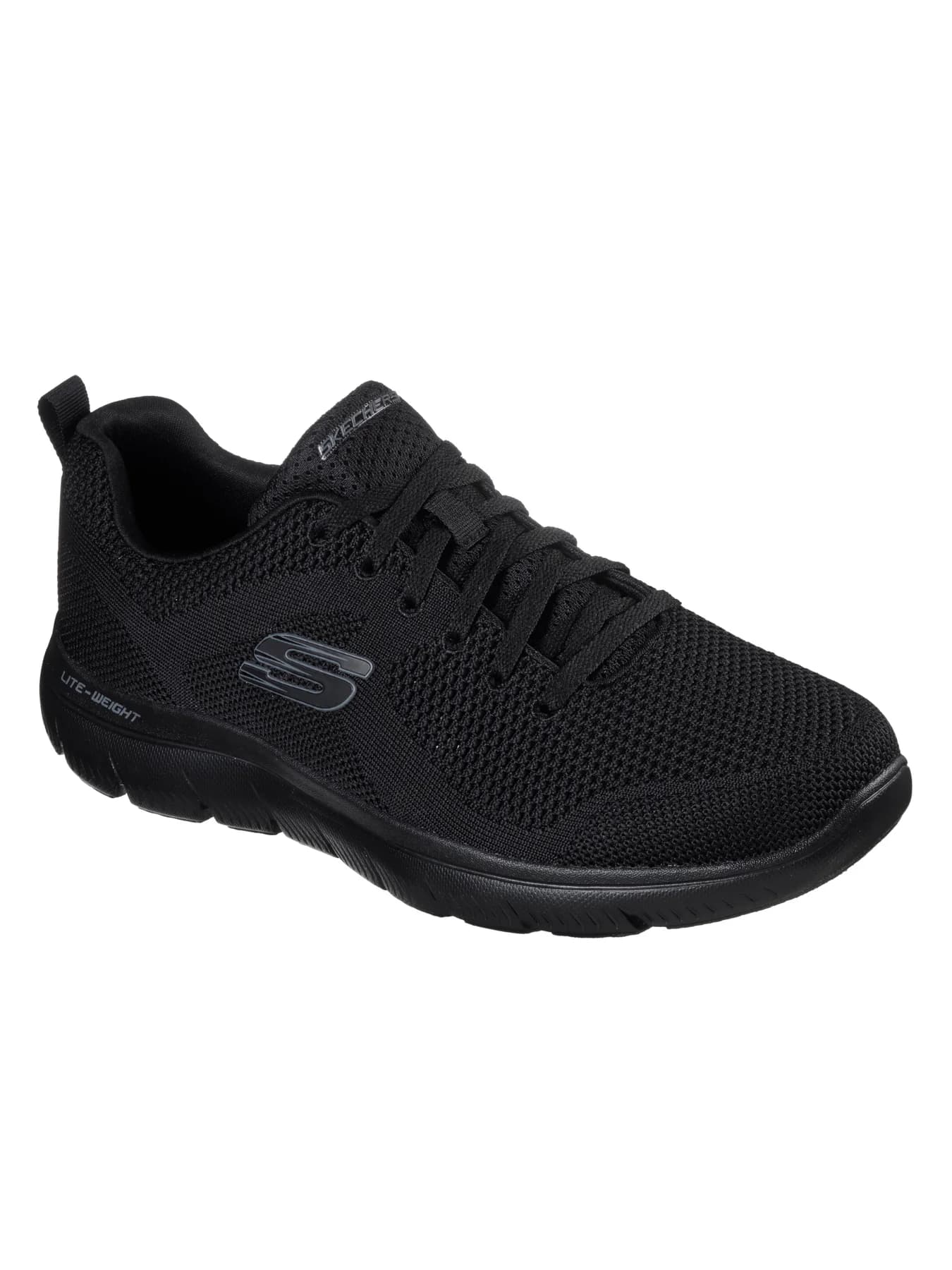 Men's Black Summits - Brisbane Round Toe Lace-Up Mesh Sneakers