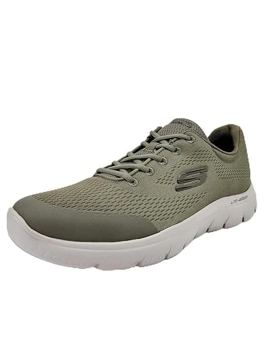 Men's Green Summits Round Toe Lace-Up Mesh Sneakers