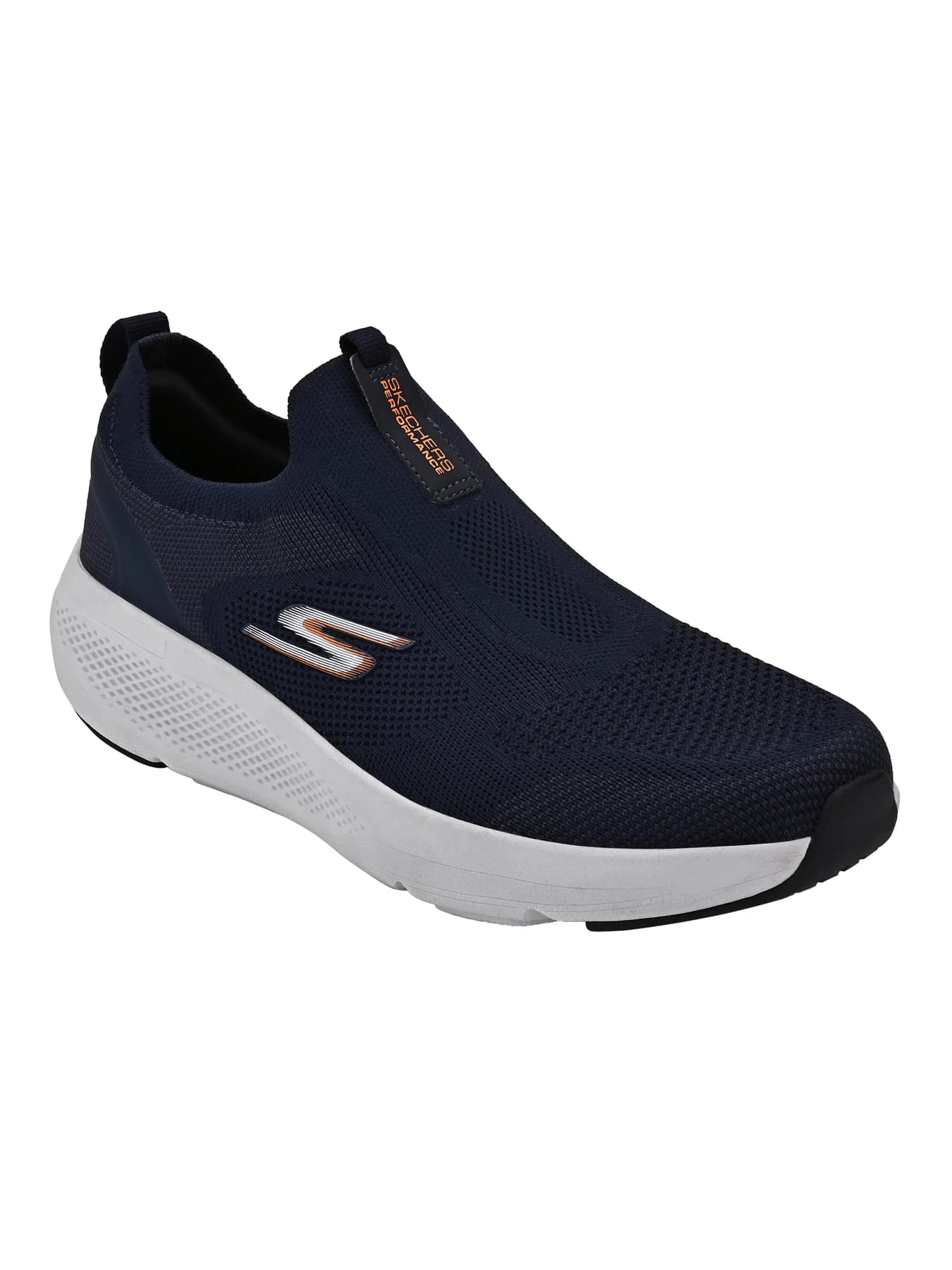 Men's Navy Go Run Elevate Round Toe Slip-On Mesh Sneakers
