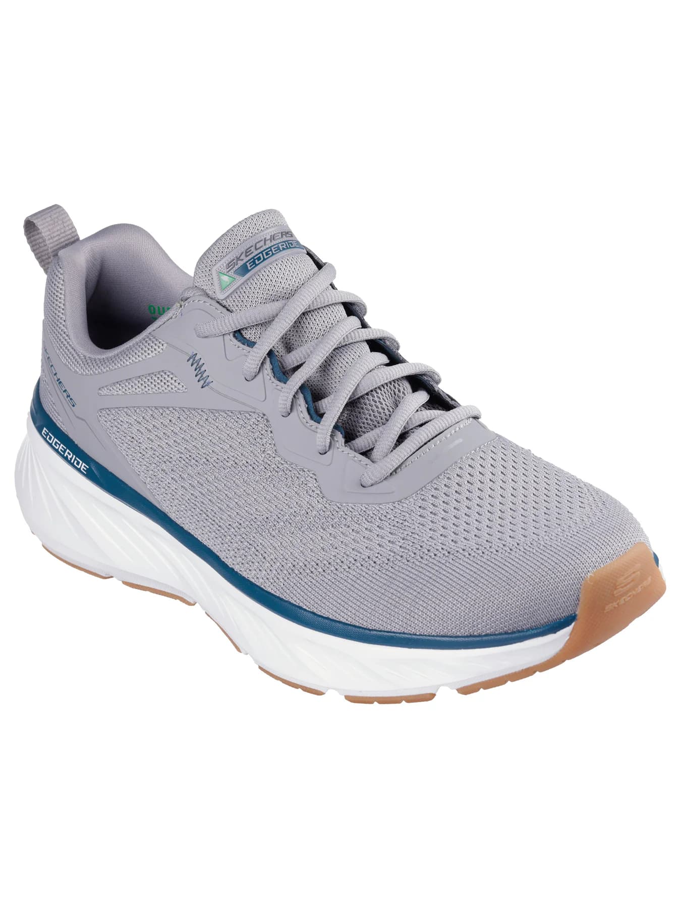 Men's Grey Edgeride Round Toe Lace-Up Mesh Sneakers