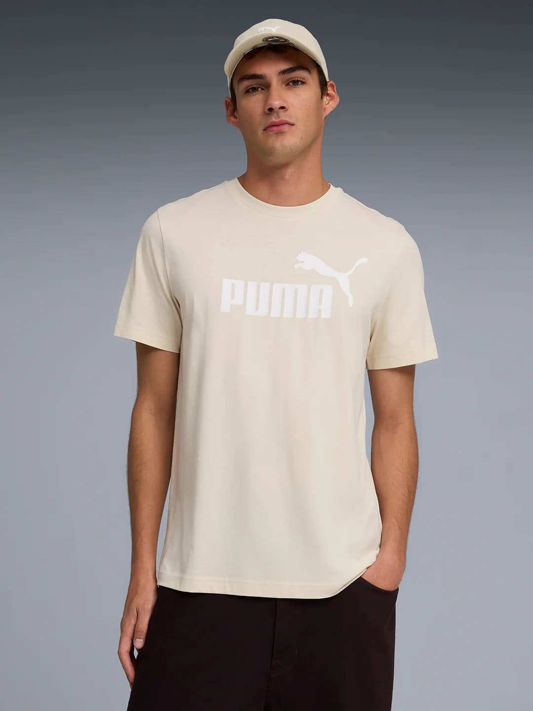 Men's White Casual Half Sleeves Printed Round Neck Tshirt
