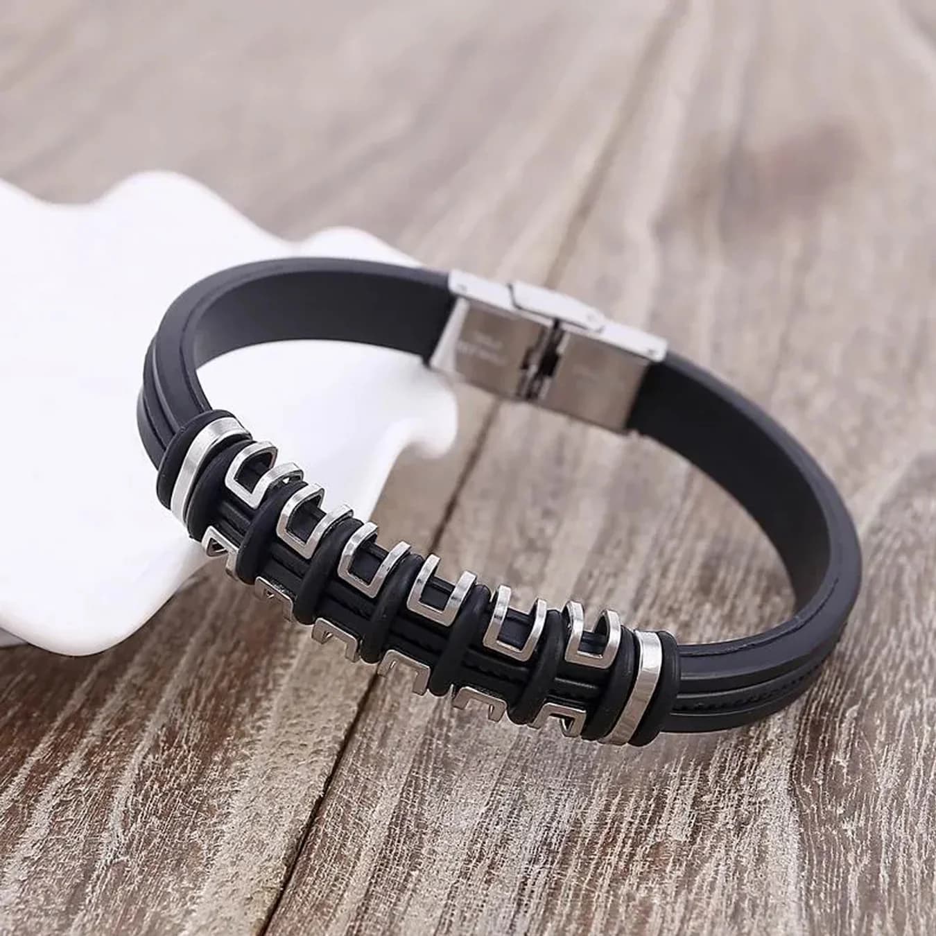 Men's Silver-Plated Wraparound Bracelet