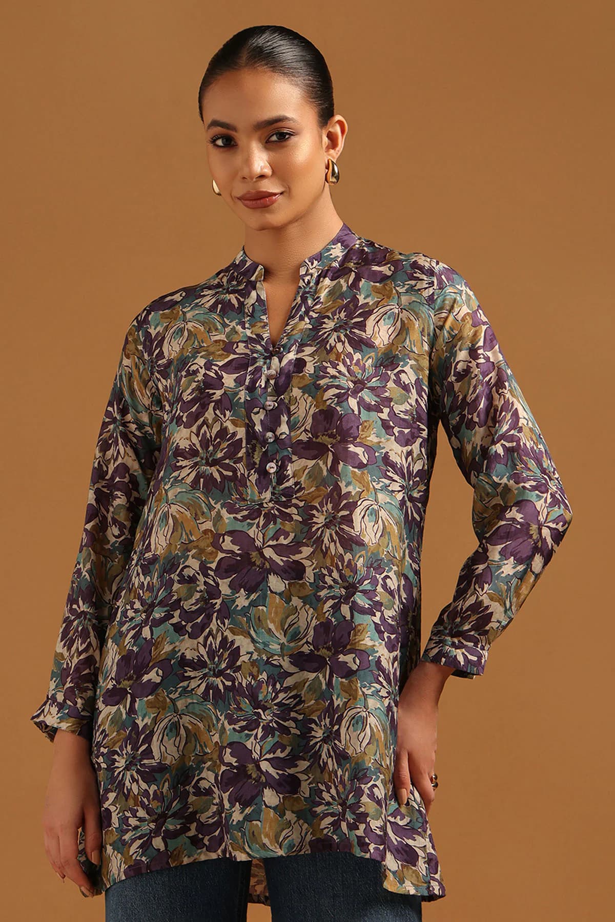 Women's Multicolor Festive Floral Regular Fit Kurti