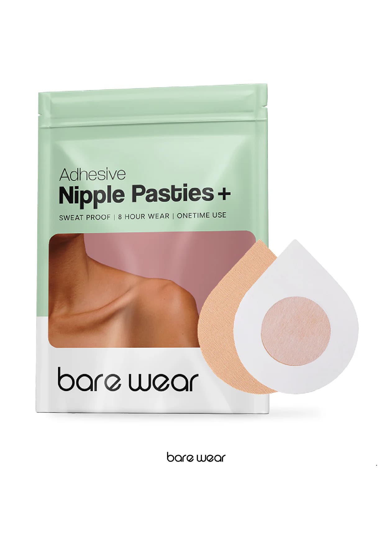 Women's Beige Nipple Pasties Plus Complete Coverage Sweatproof Waterproof - 5 Pairs