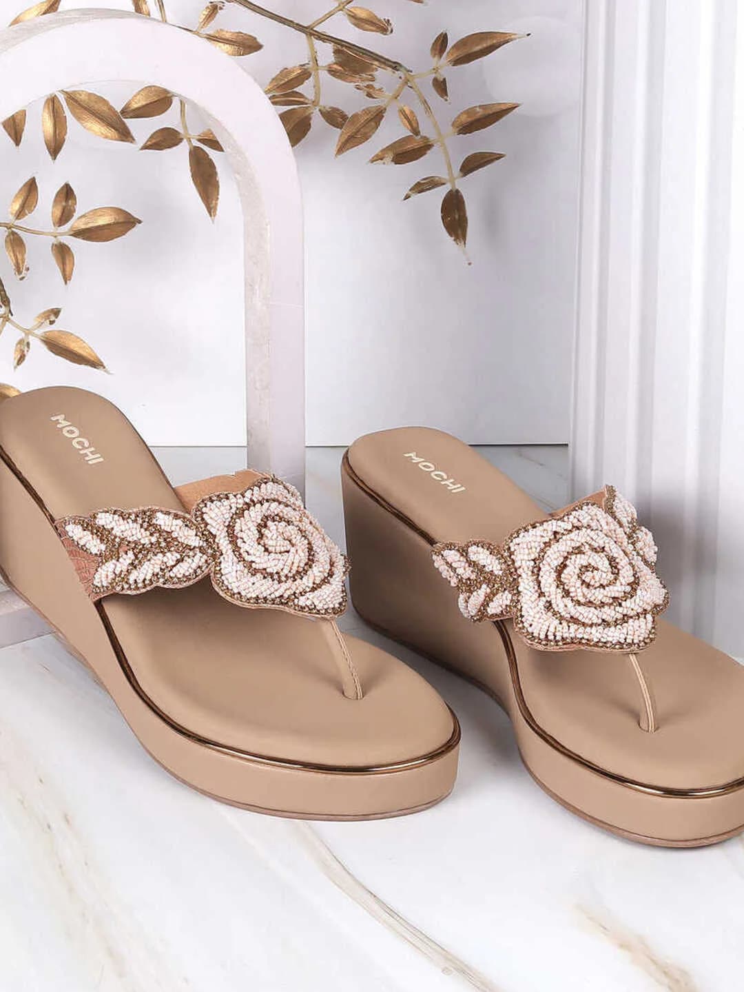 Women's Beige Casual Synthetic Slip-Ons Sandals
