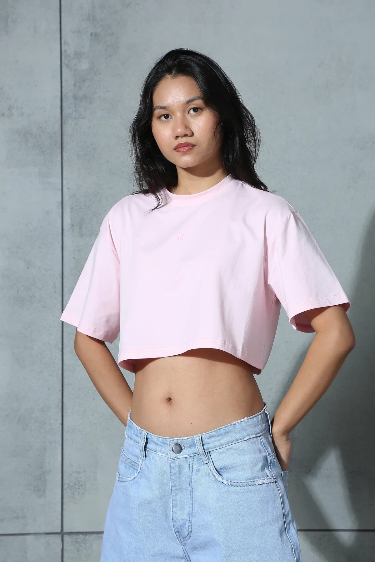 Women Pink Casual Solid Round Neck Oversized Fit Top