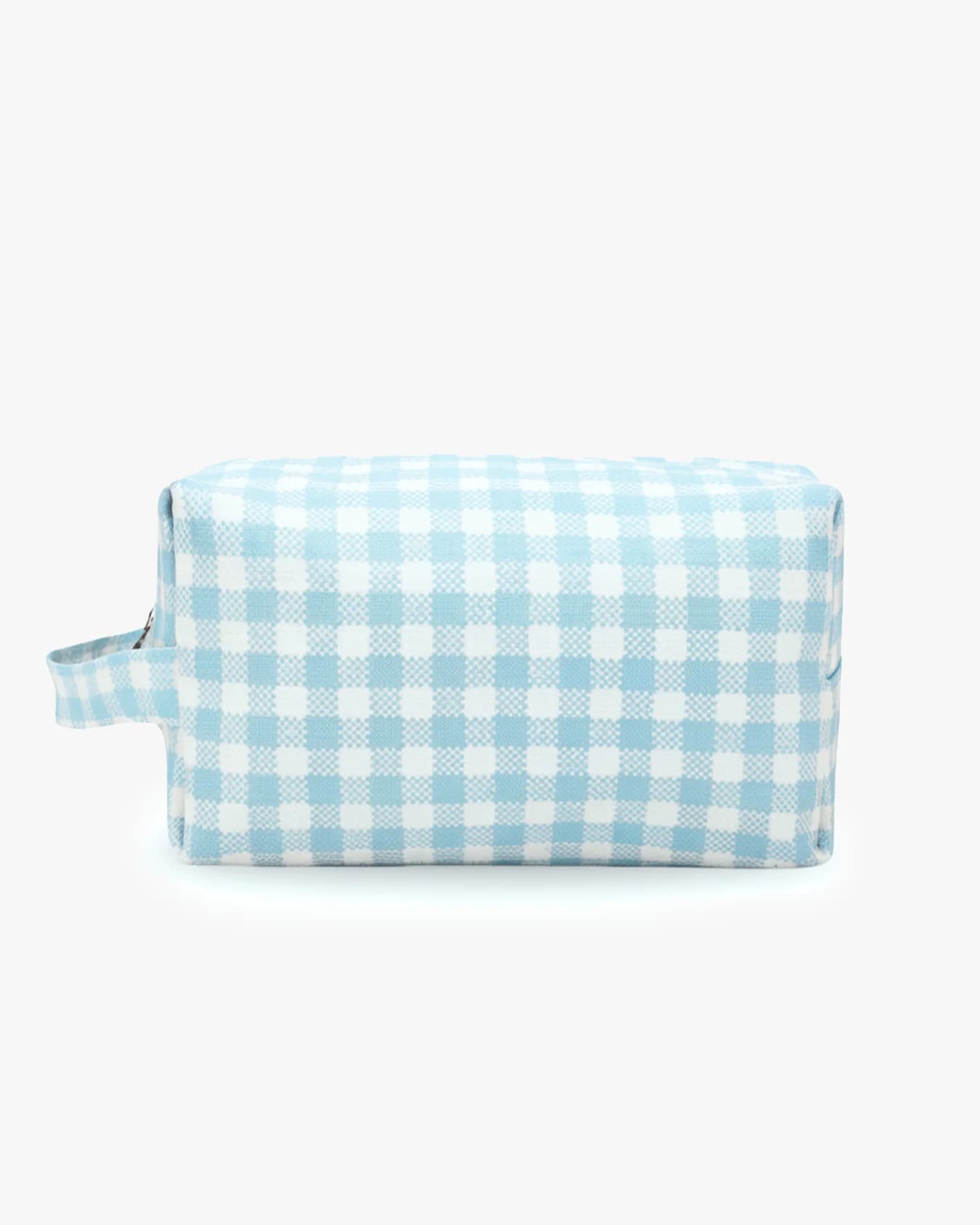 Unisex Blue Travel Printed Gingham Travel Pouch
