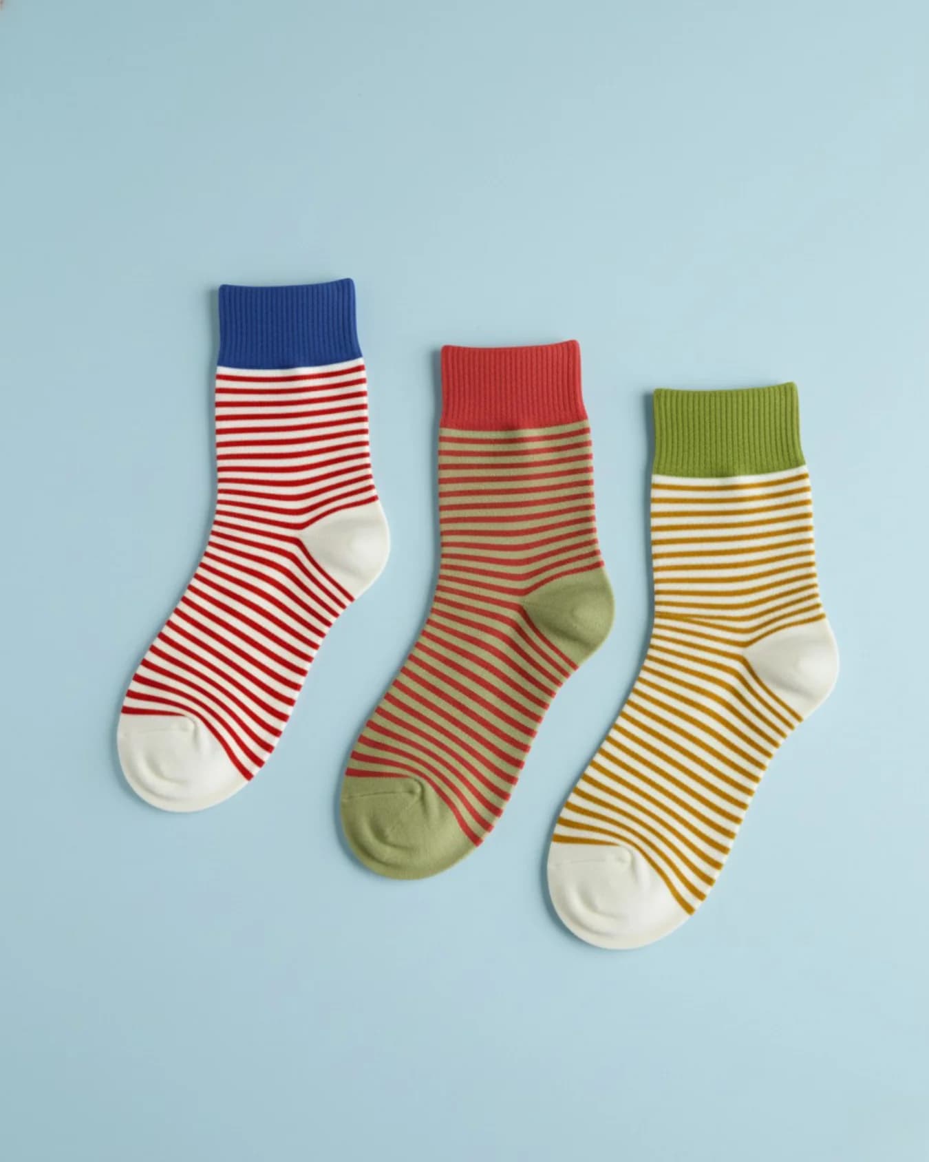 Unisex Multicolor Candy Cane Printed Crew Length Socks - Pack of 3