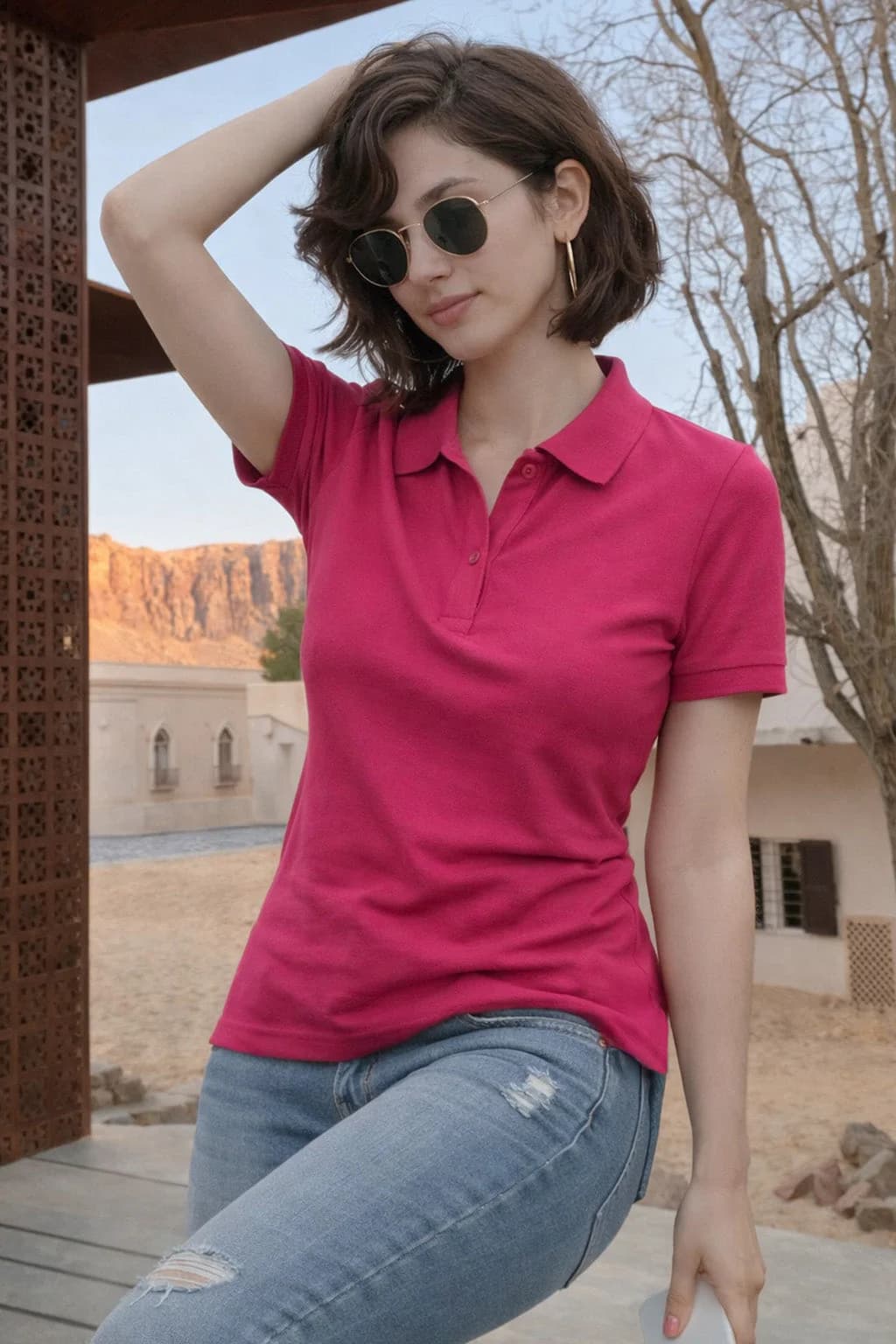 Women's Pink Casual Solid Regular Fit Tshirt