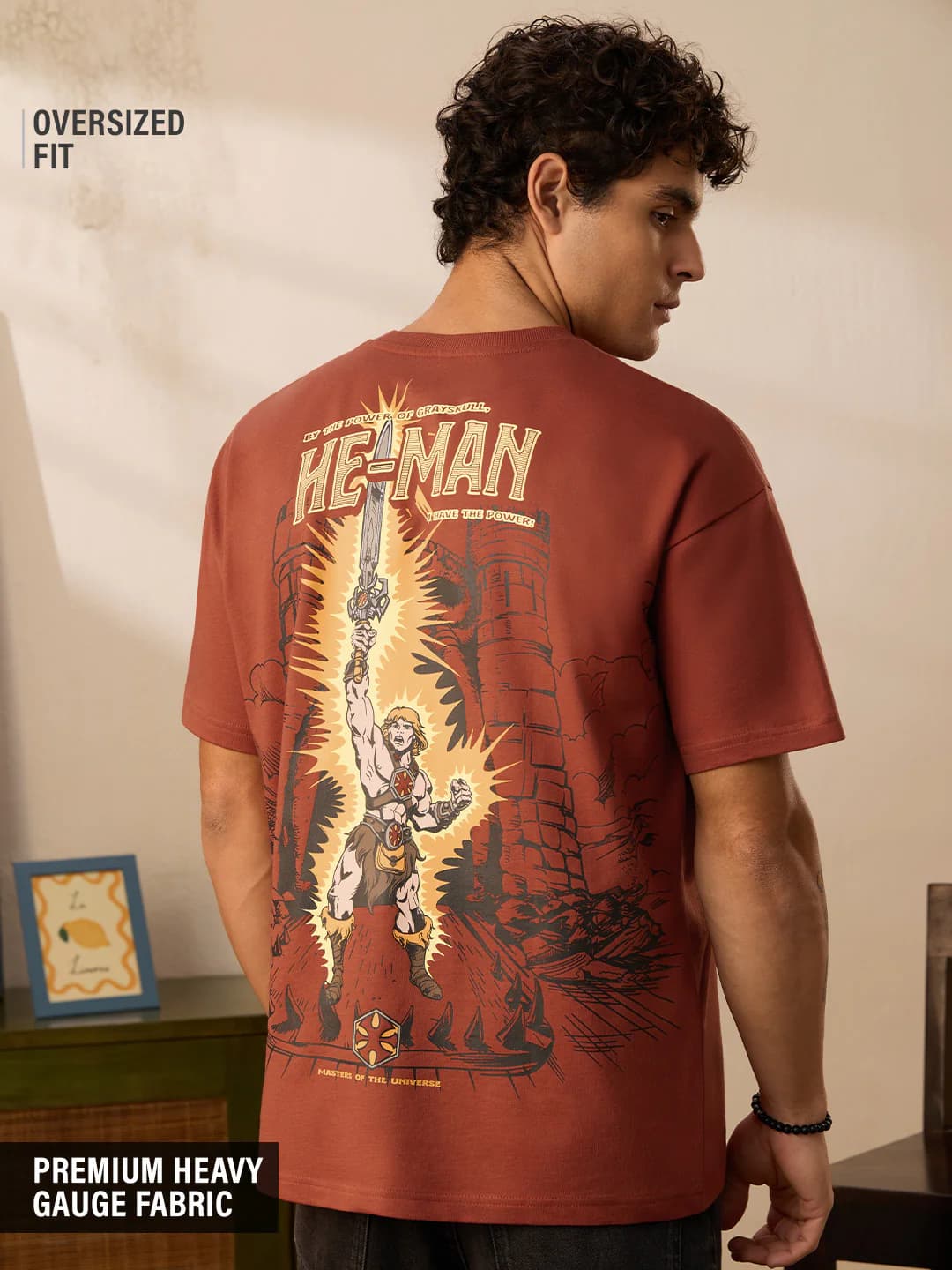 Men's Orange Casual Oversized Fit Half Sleeves Tshirt