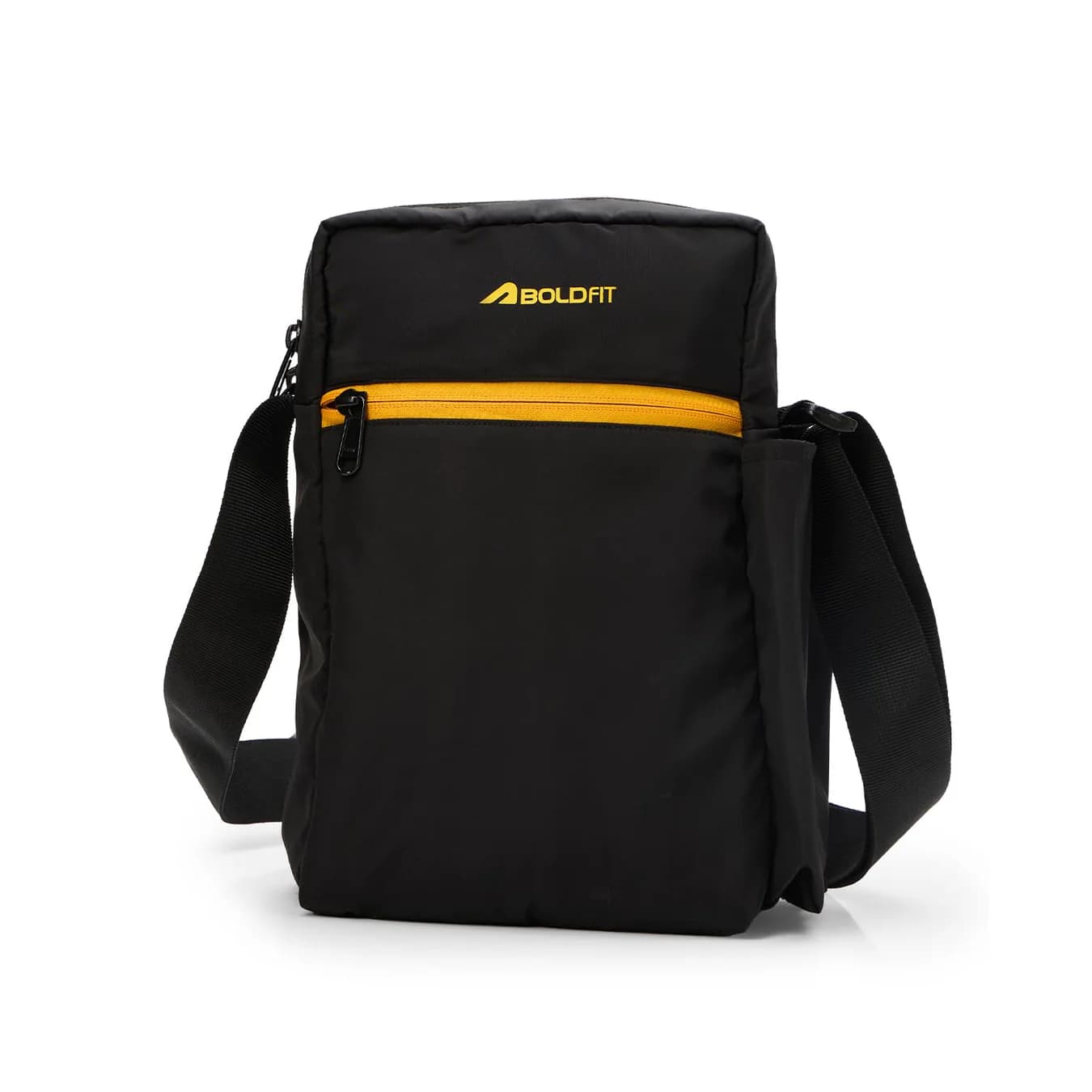 Unisex Black Solid Crossbody Side Sling Bag with Adjustable Shoulder Strap