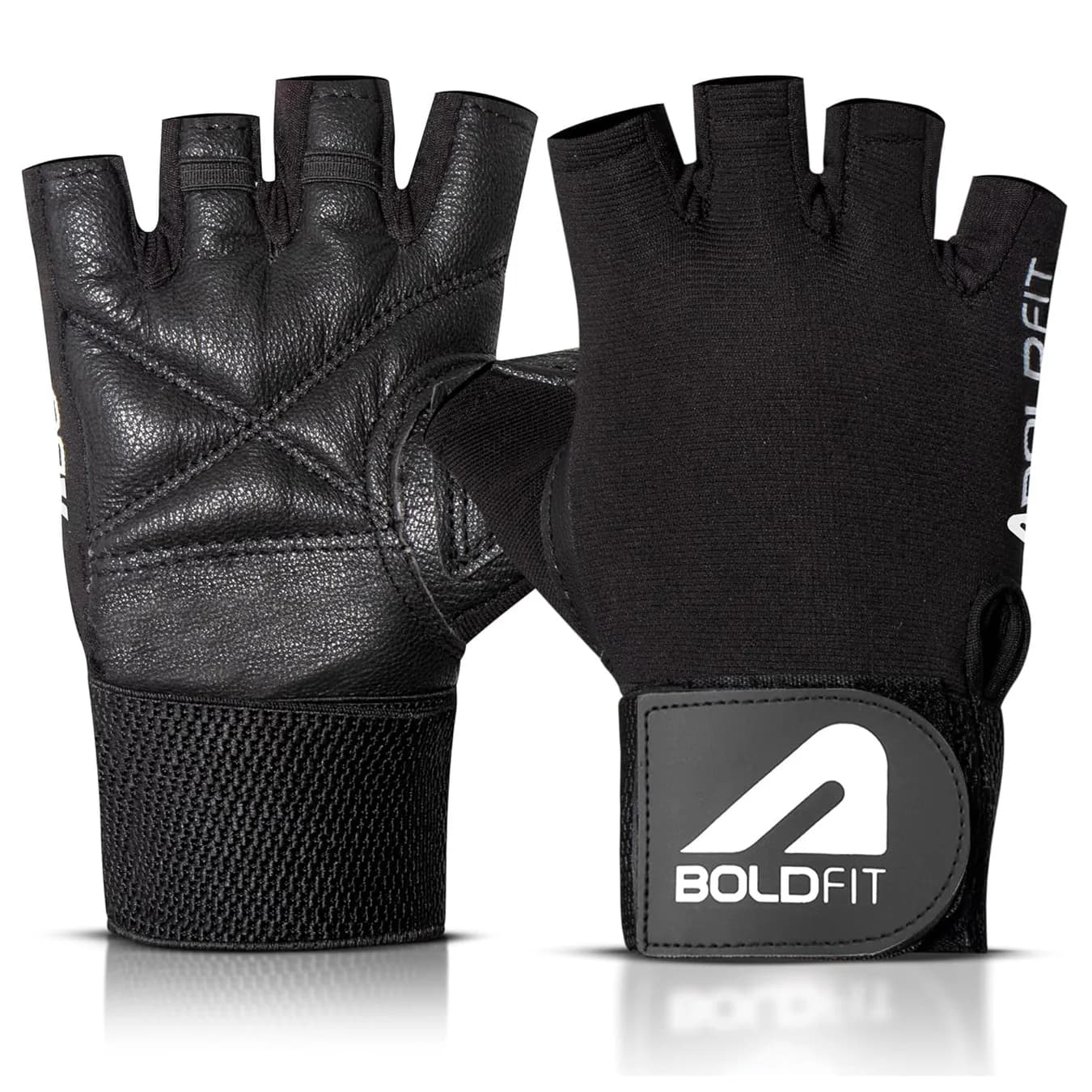 Unisex Black Wrist Support Weightlifting, Cycling, Bike Riding & Fitness Warrior Gym Gloves