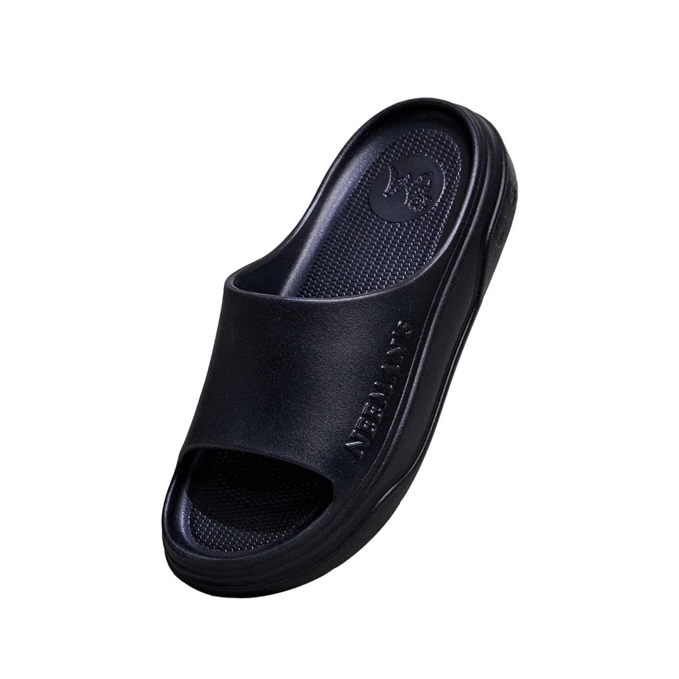 Unisex Black Bounce Back Soft Cushioning Slipper for Daily Use Cushers Slides
