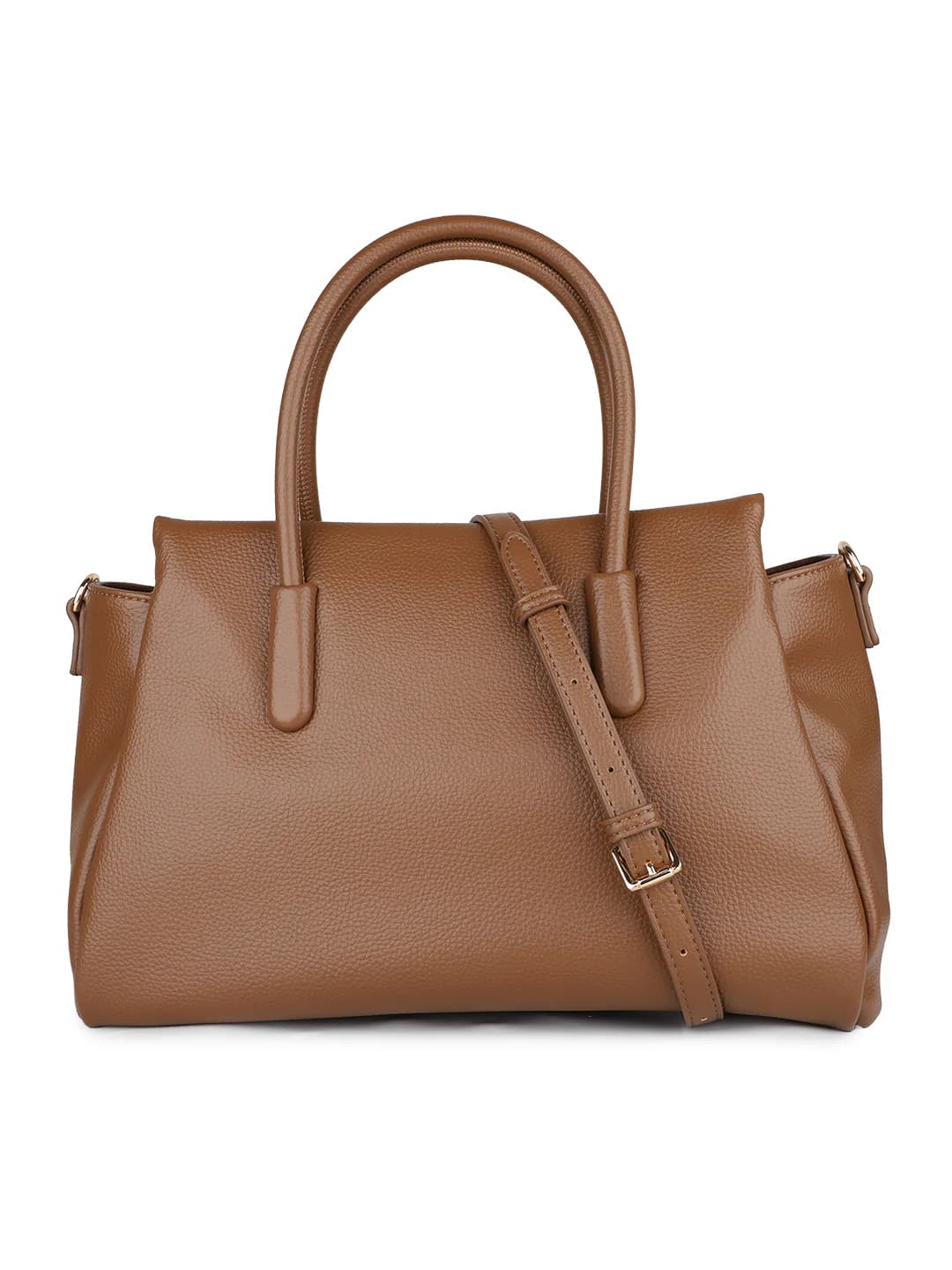 Women's Brown Textured Casual Satchel Handbag