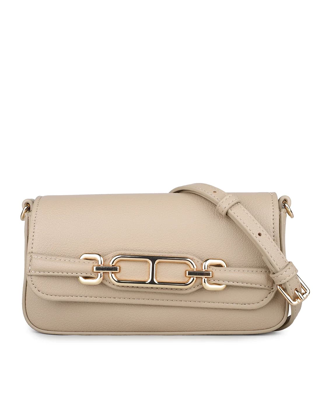 Women's Beige Textured Party Sling Bag