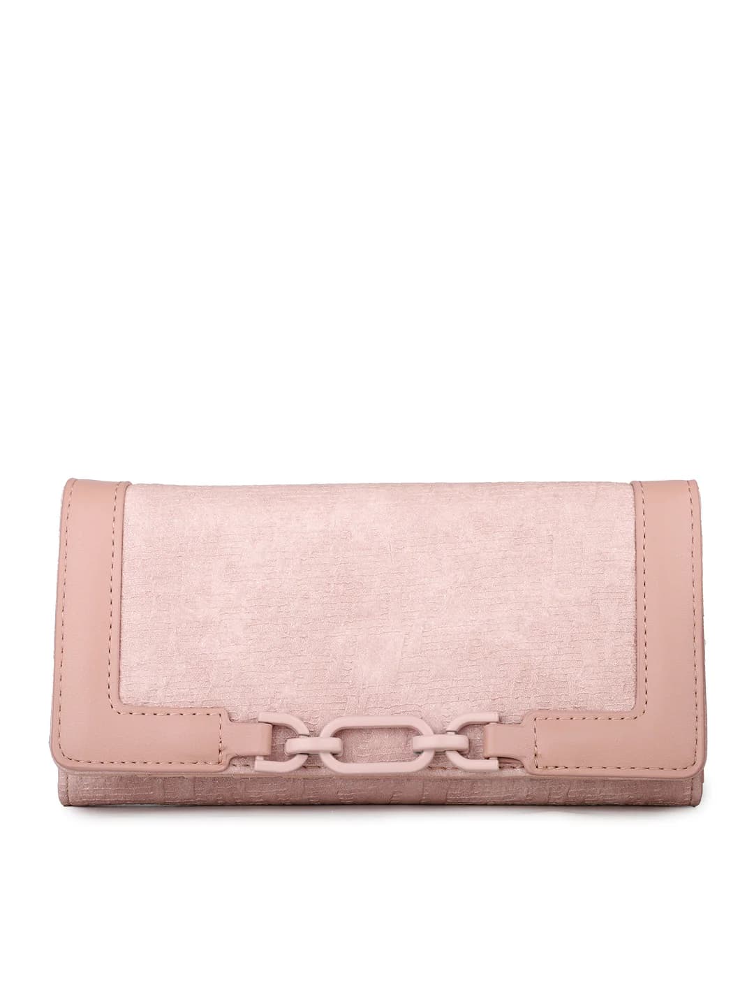 Women's Pink Textured Party Two Fold Wallet