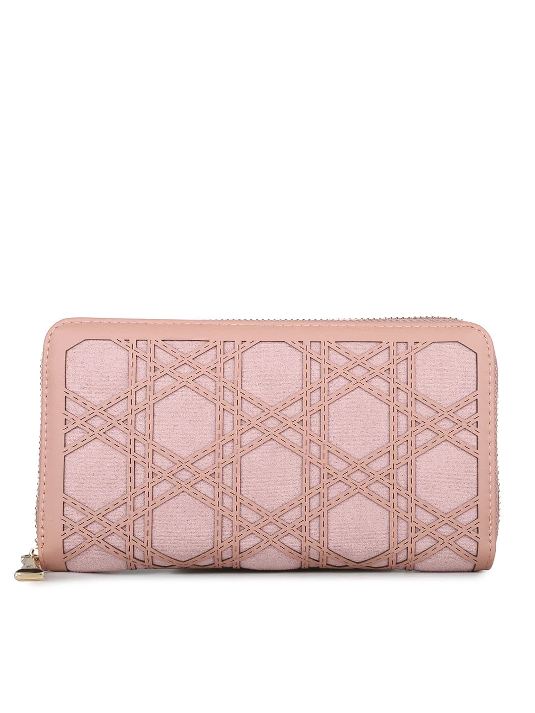 Women's Pink Textured Party Two Fold Wallet