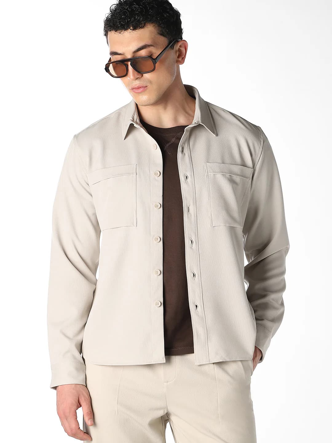 Men's Dual Chest Pocket Oversized Shirt