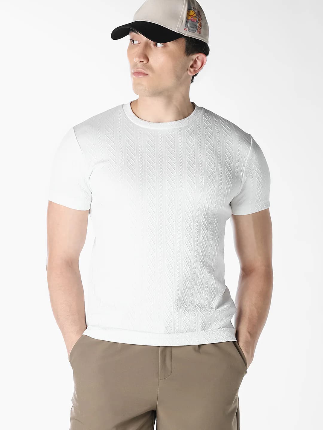 Men's Textured Crew Neck T-shirt