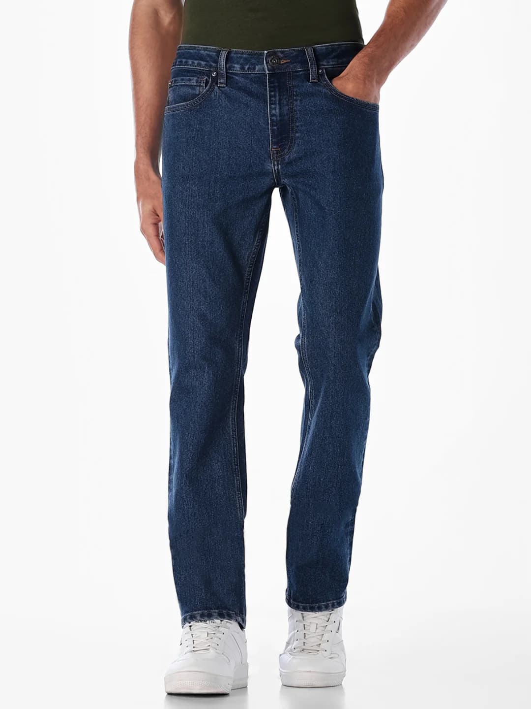 Men's Blue Casual Regular Fit Low Rise Jeans