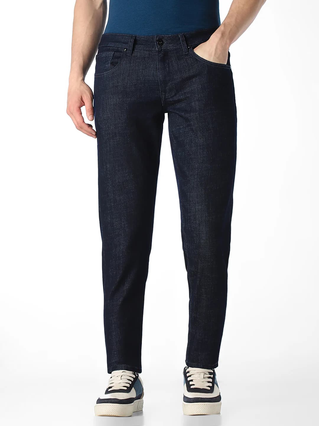 Men's Blue Casual Slim Fit Low Rise Jeans