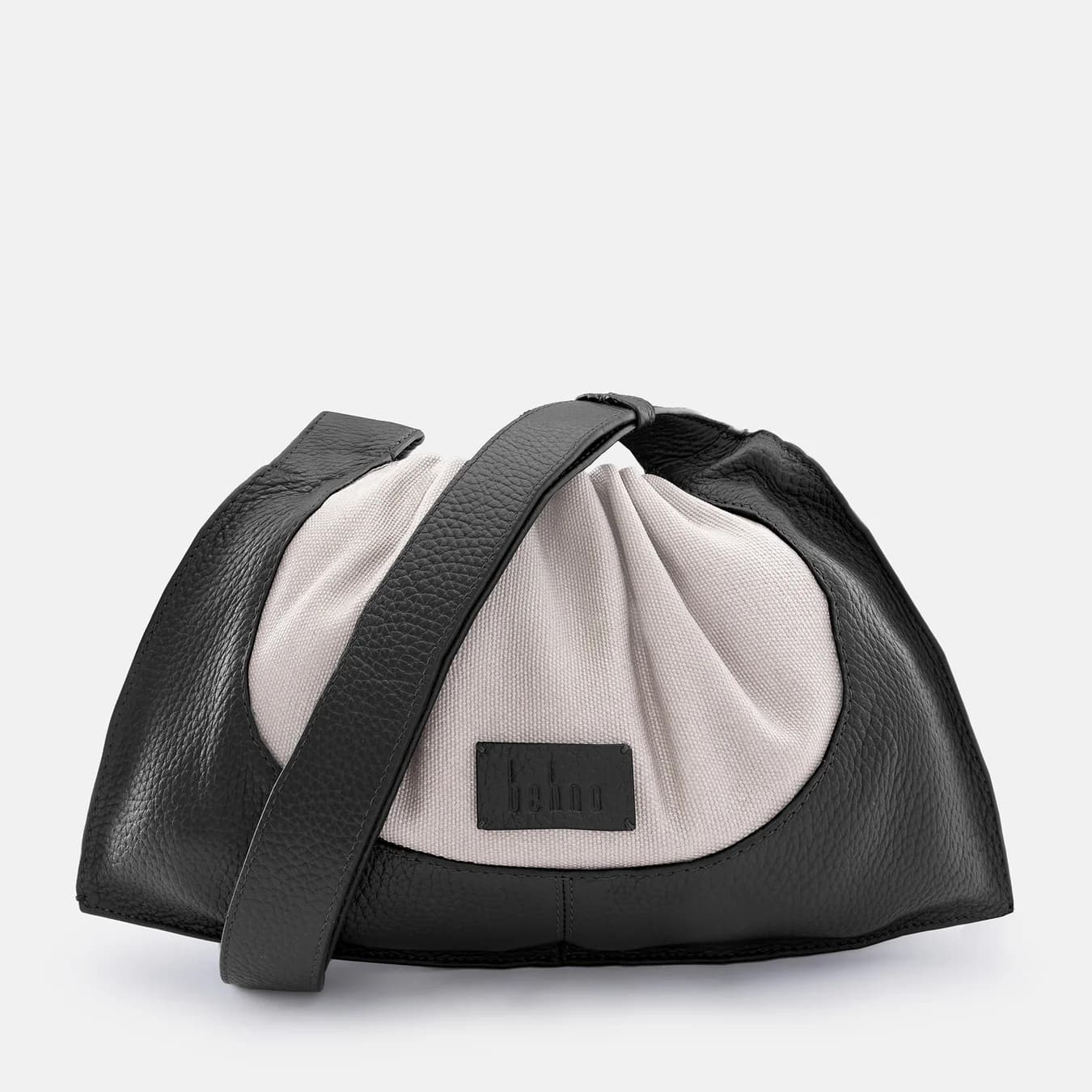 Women's Black Colorblocked Leather Ana Mini Convertible Canvas Shoulder Bag