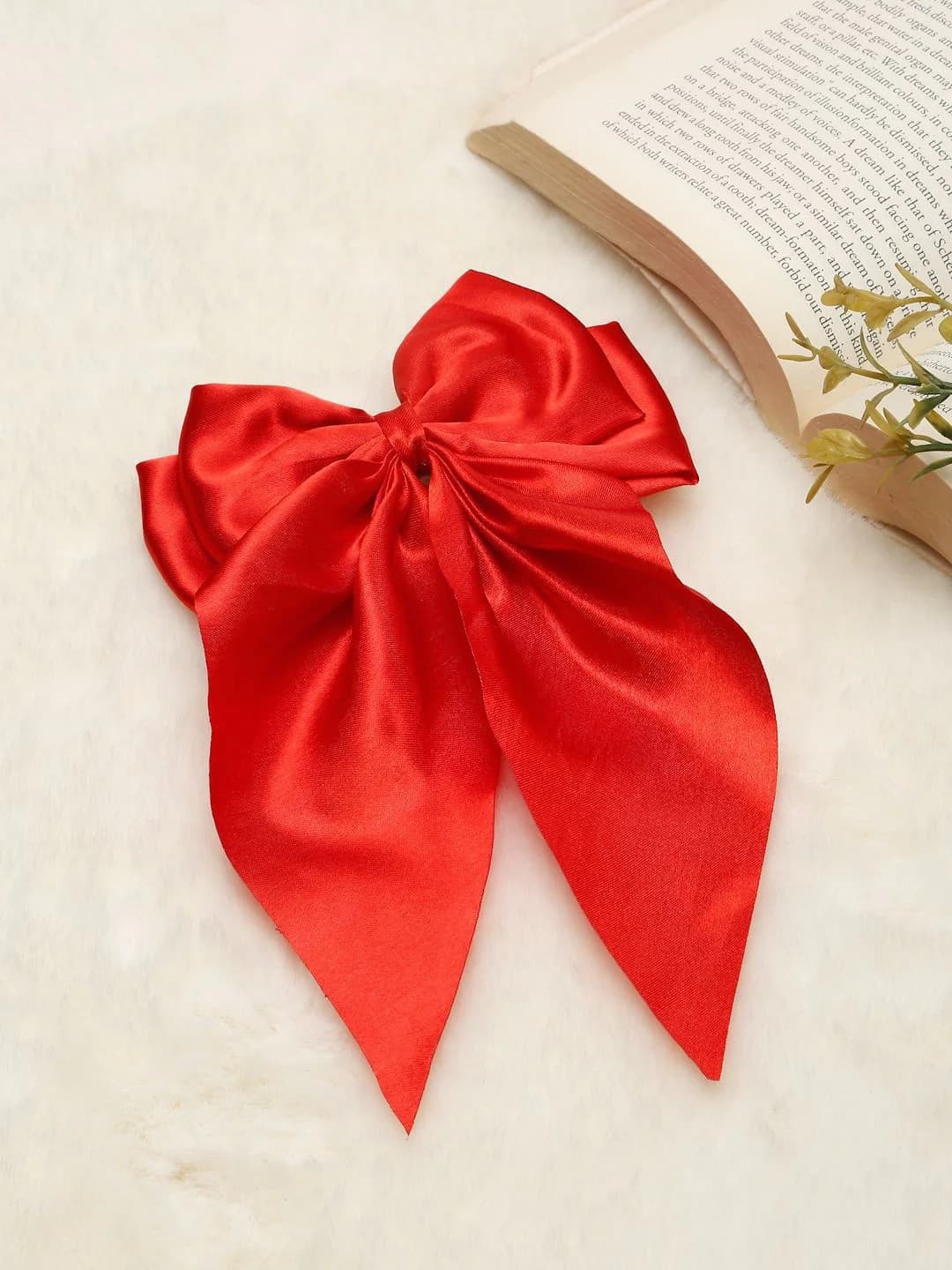 Women's Red Bow Detailed Alligator Hair Clip