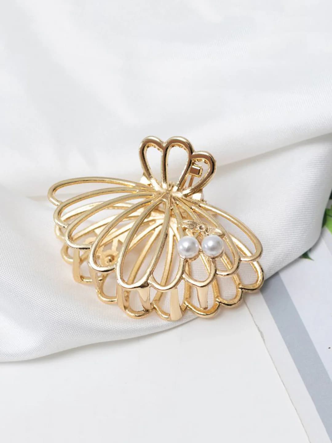 Women's Gold Embellished Claw Clip