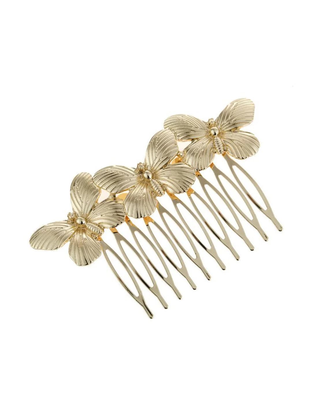 Women's Gold Floral Comb Pin