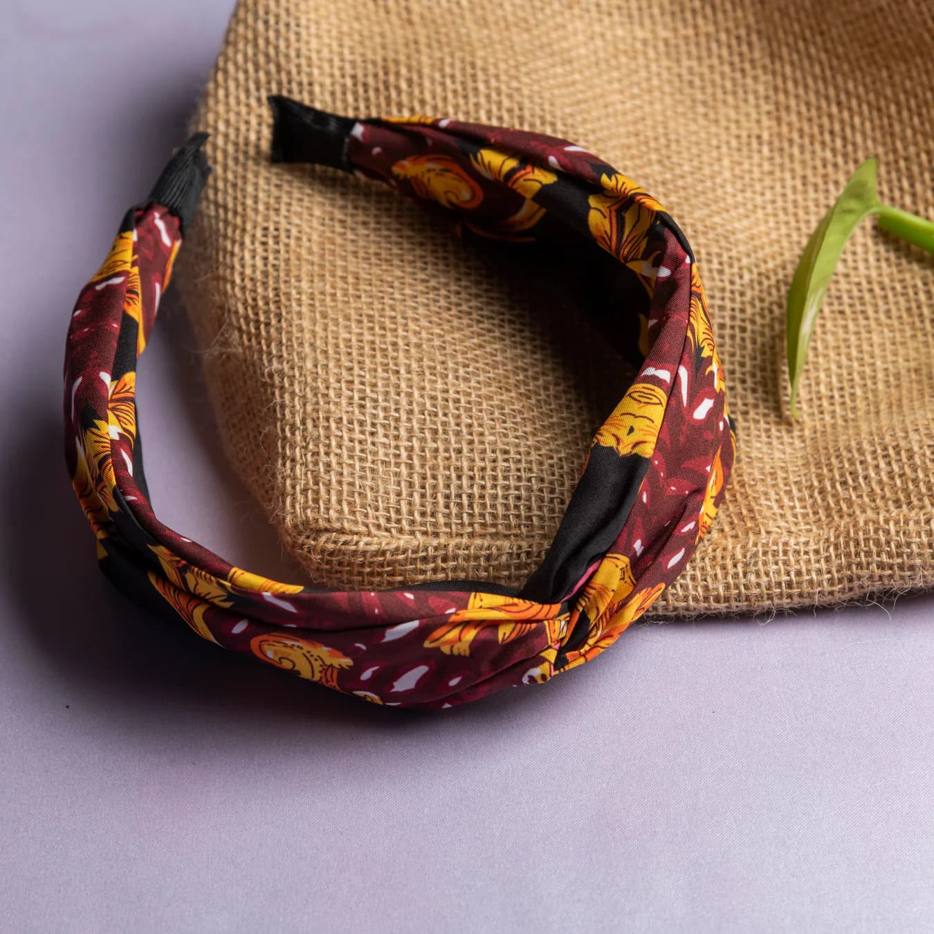 Women's and Girls Multicolor Baroque Print Knot Hairband