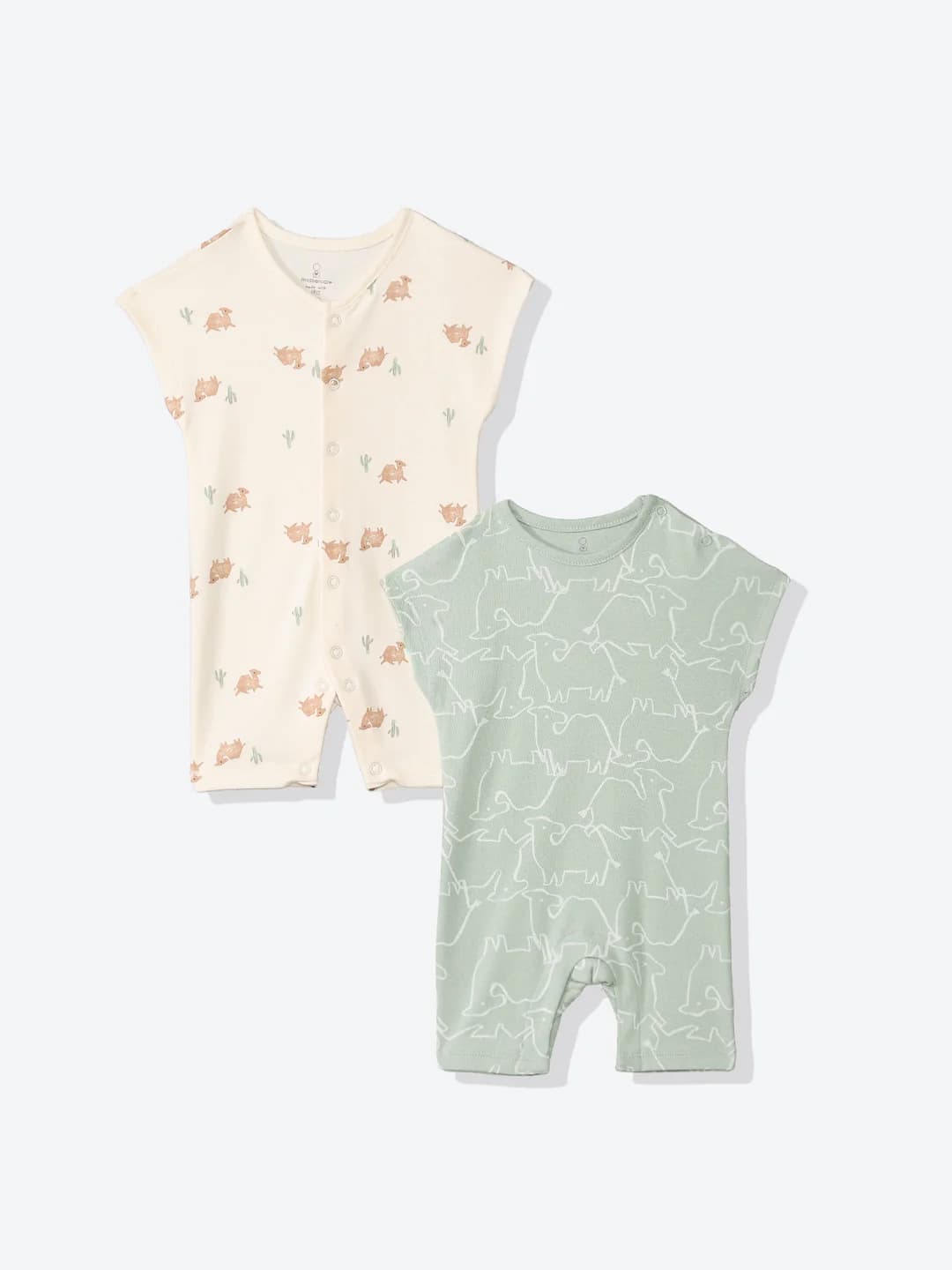 Unisex Multicolor Casual Printed Regular Fit Rompers - Pack of 2