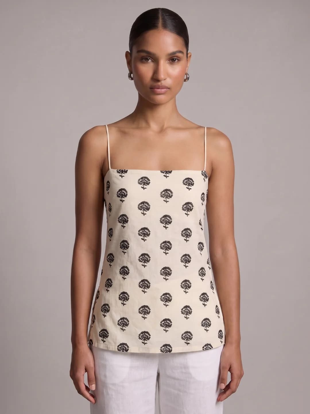 Women's White Casual Sleeveless Jill Corset Kurti