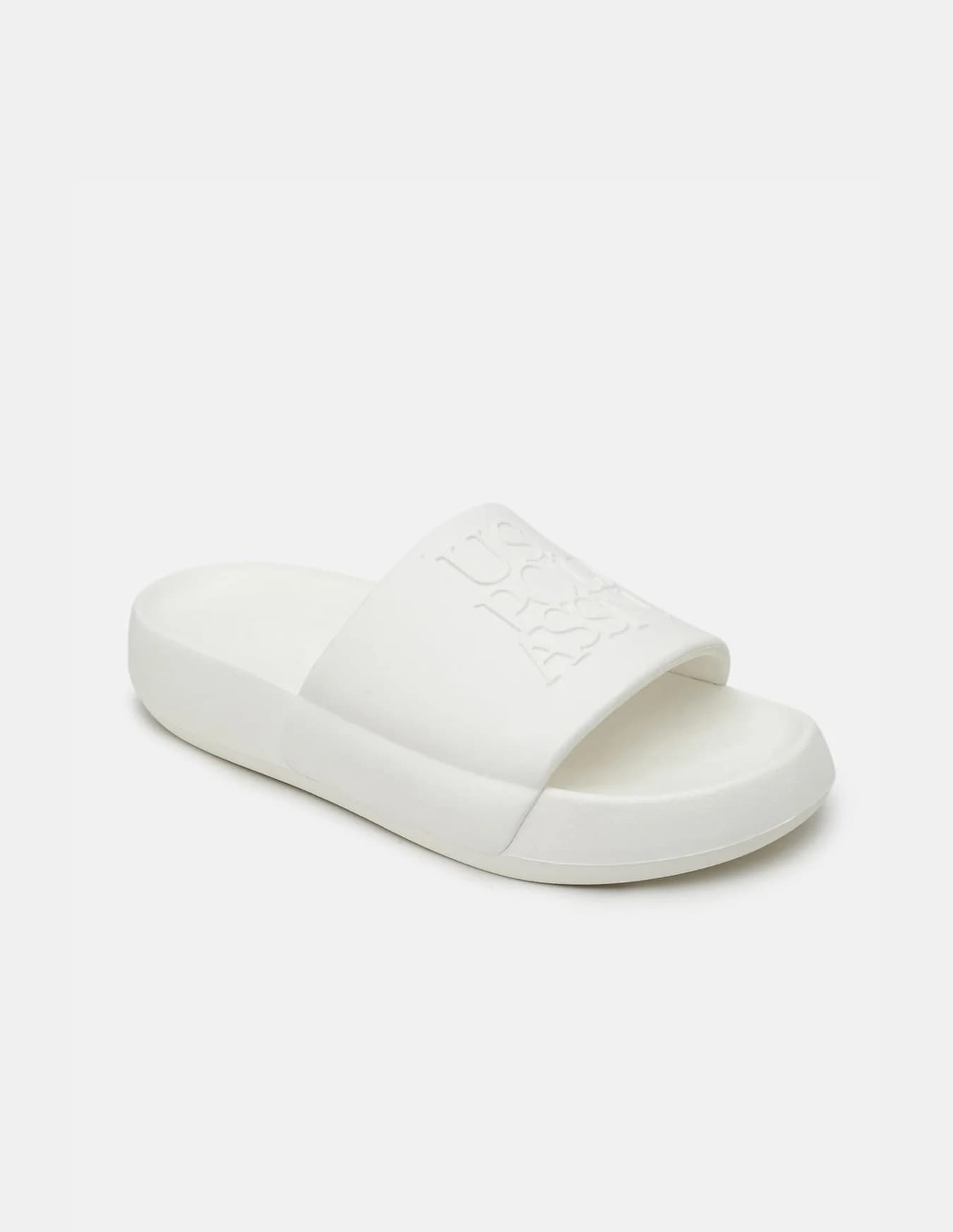 Men's Cream Brand Embossed Luna Casual Slides