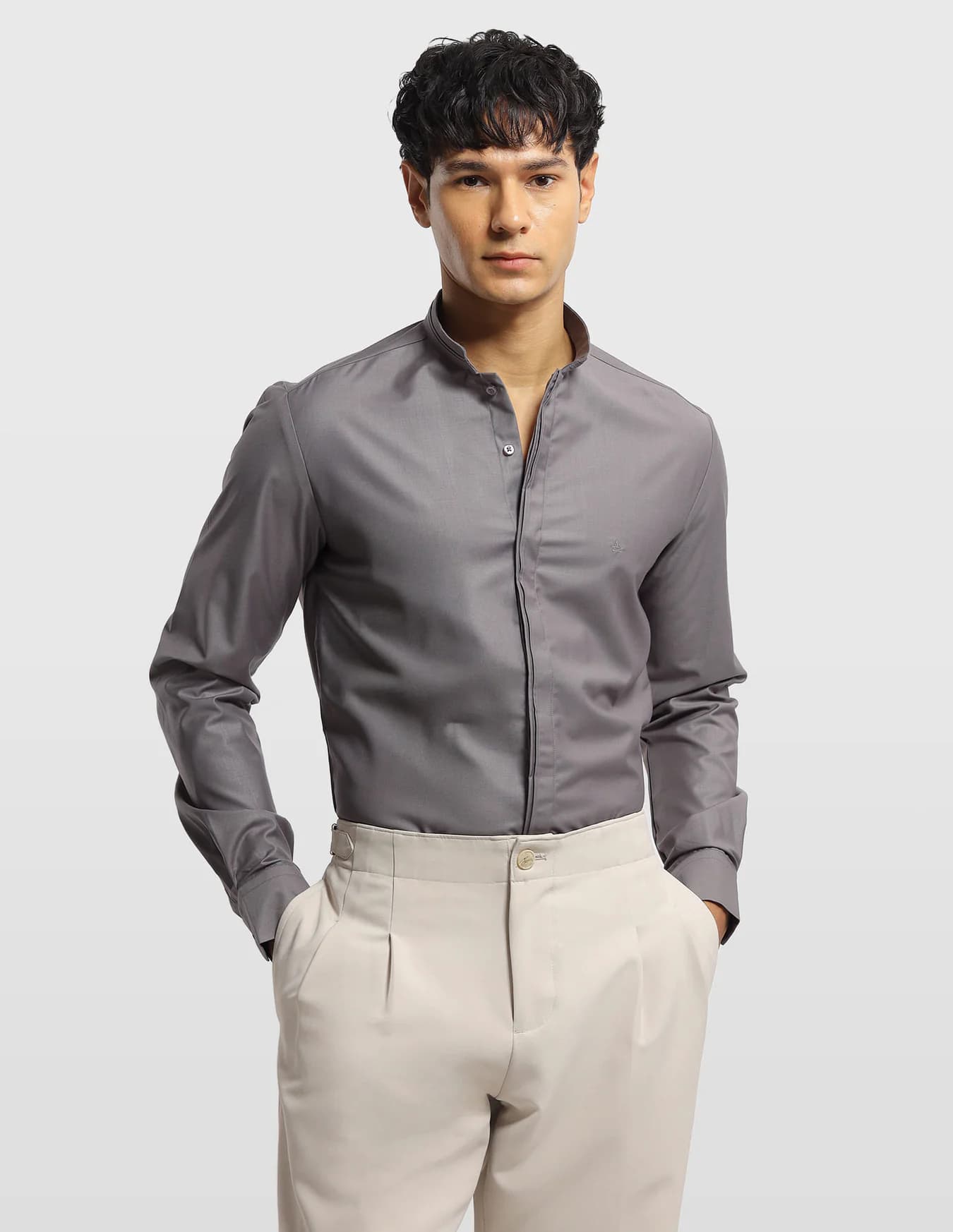 Men's Pink Party Slim Fit Full Sleeves Solid Shirt