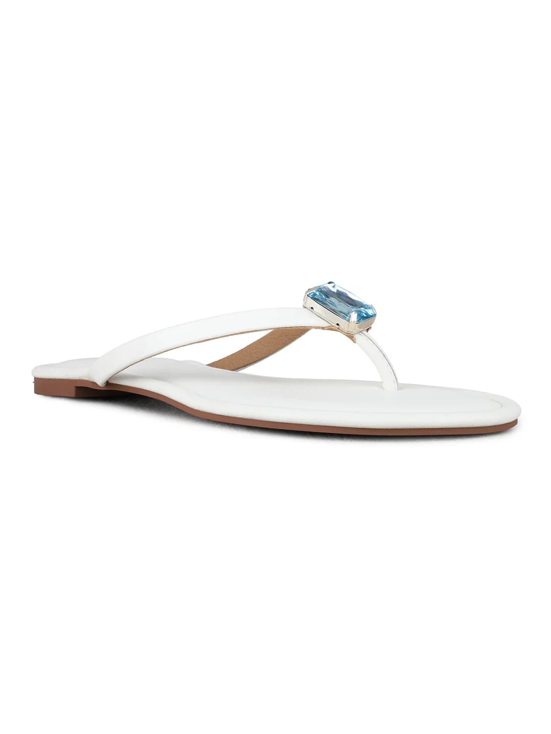 Women's White Casual Solid Slip-Ons Sandals