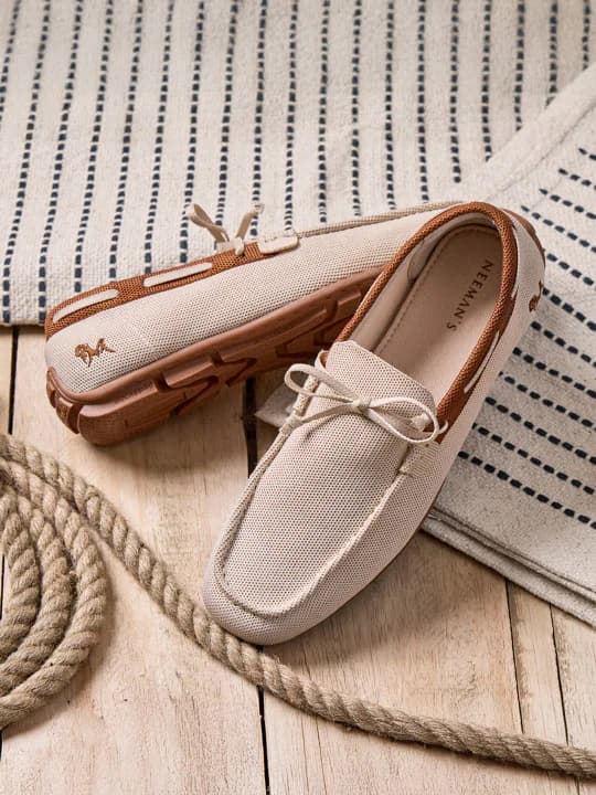 Men's White Casual Flat Knitted Round Toe Loafers