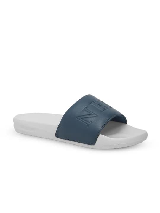 Men's White Casual Flat Knitted Round Toe Slides