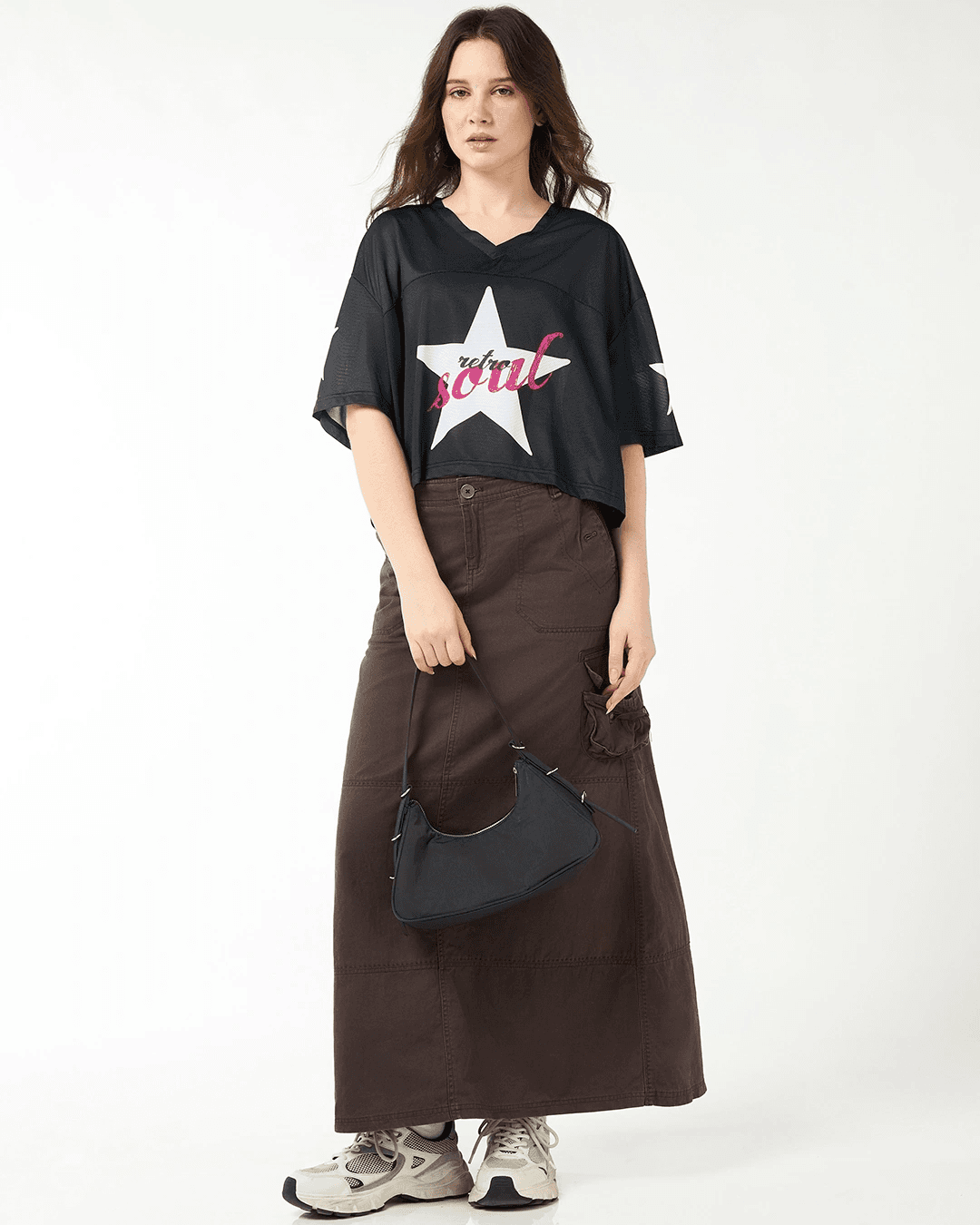Women's Black Casual Oversized Fit Graphic Half Sleeves Tshirt